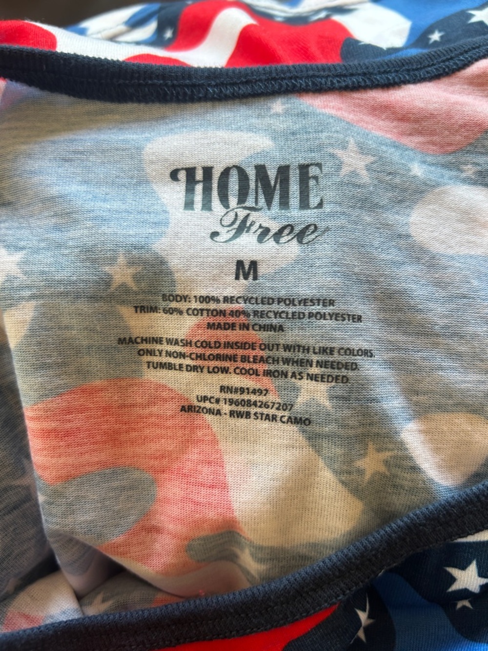 NWOT Arizona Women’s Patriotic Camo Tank Top - Red, White & Blue. Medium - Picture 8 of 8